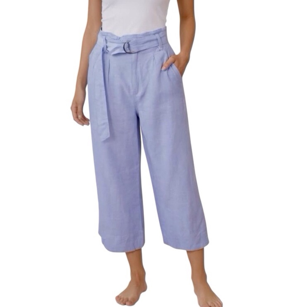 Mason Belle Linen Pants Stitch Fix Paper Bag High Rise Wide Leg Size 8